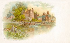 Hampton Court Palace,river view,Tuck chromo